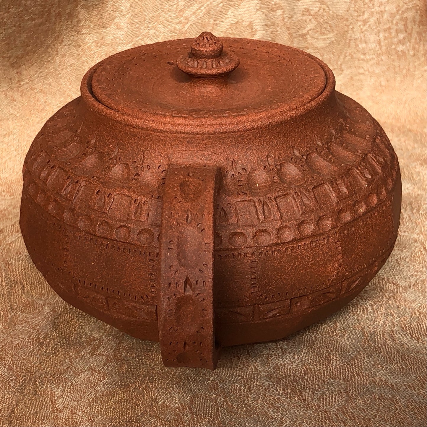 Carved Red Clay Tea Set