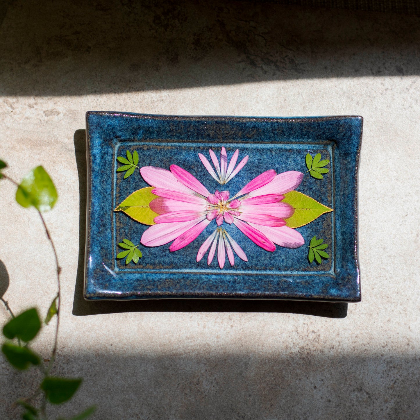 Botanical Tray - Clay Alchemy Studio Collab - Blue, Pink & Green