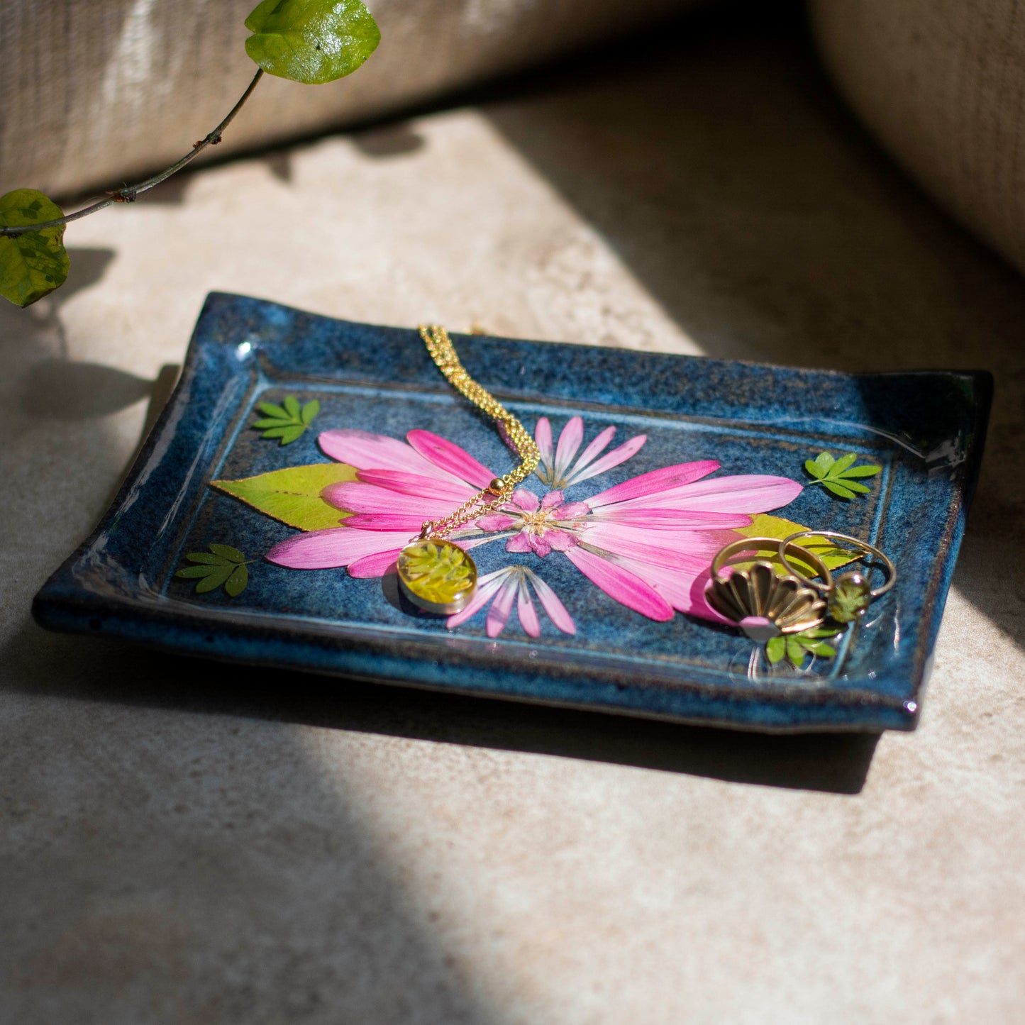 Botanical Tray - Clay Alchemy Studio Collab - Blue, Pink & Green