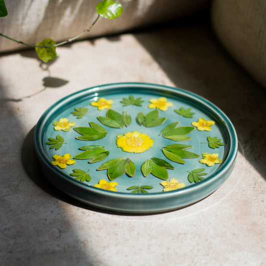 Botanical Tray - Clay Alchemy Studio Collab - Green & Yellow