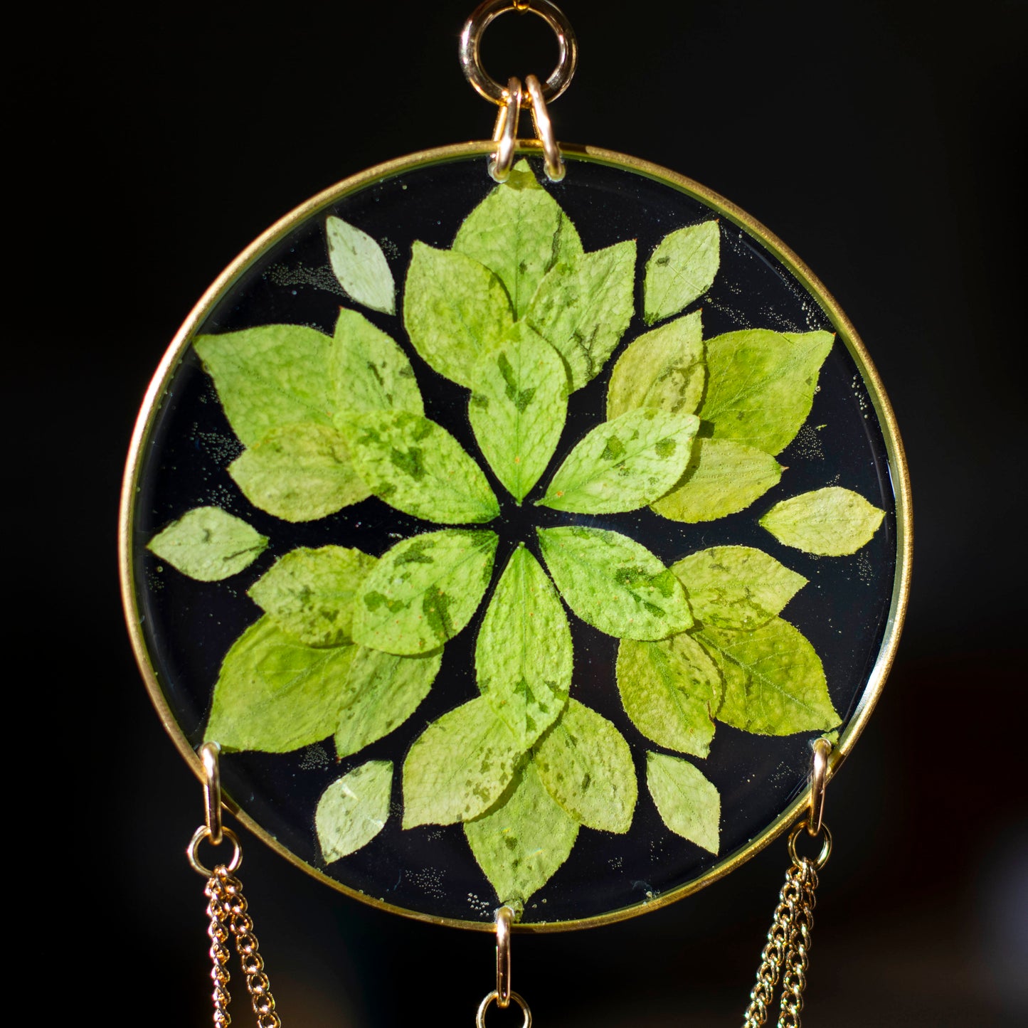 Sun Catcher - 3" Beaded Burning Bush Leaves