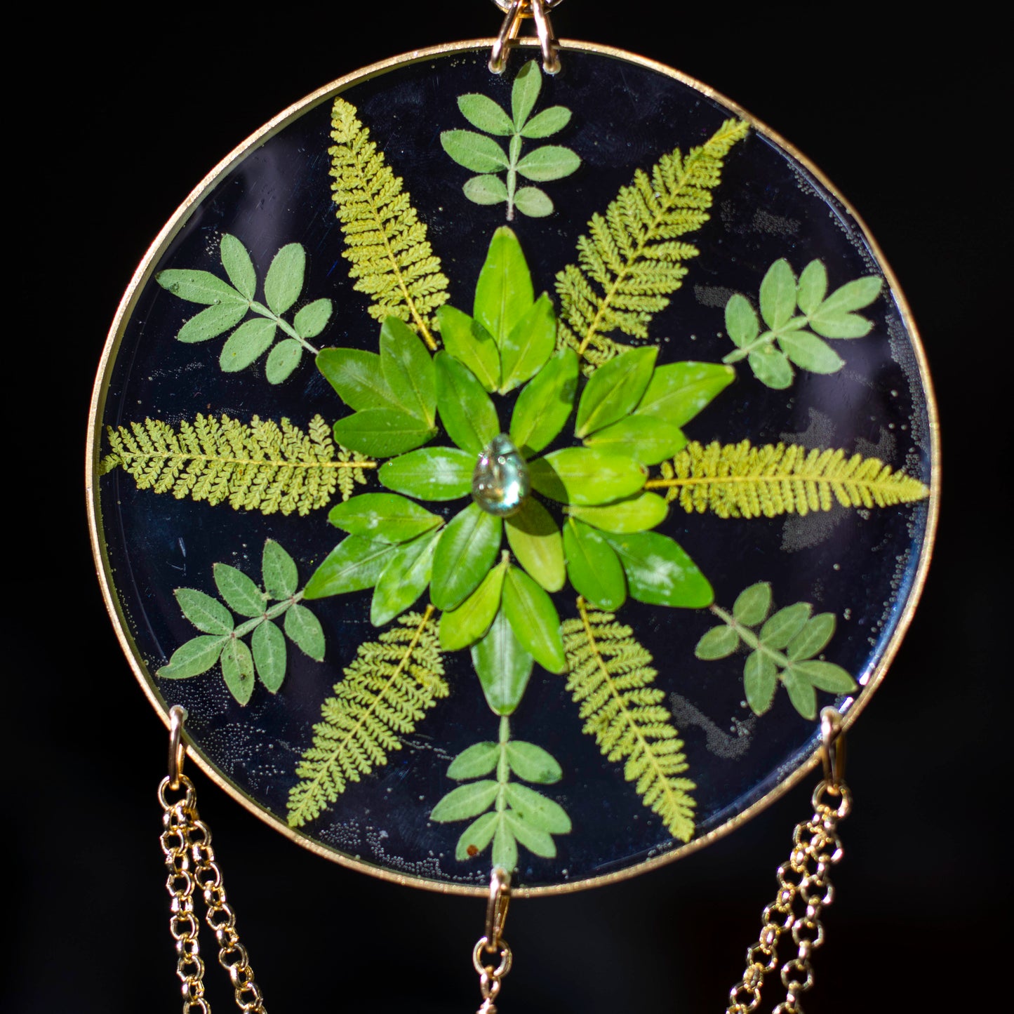 Sun Catcher - 4" Beaded Leaves & Labradorite