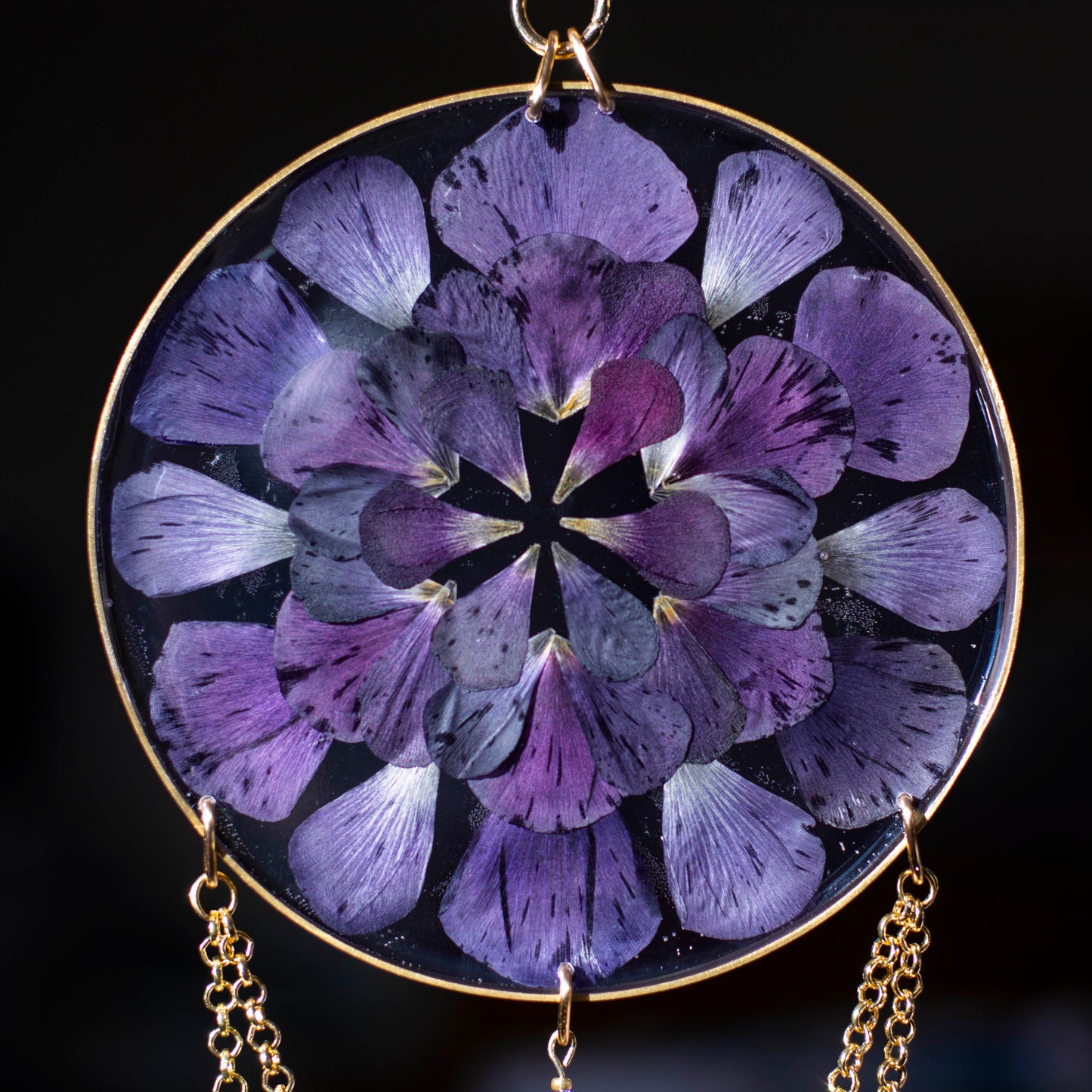 Sun Catcher - 4" Beaded Purple Ranunculus