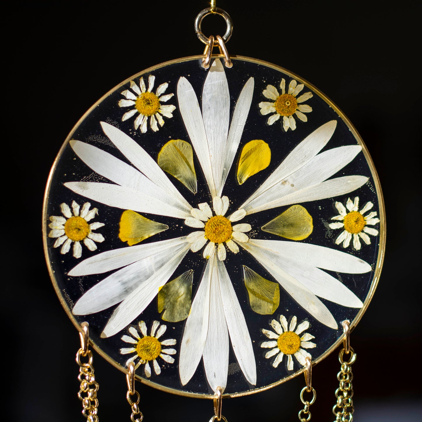 Sun Catcher - 4" Beaded Gerbera Daisy, Ranunculus & Chamomile