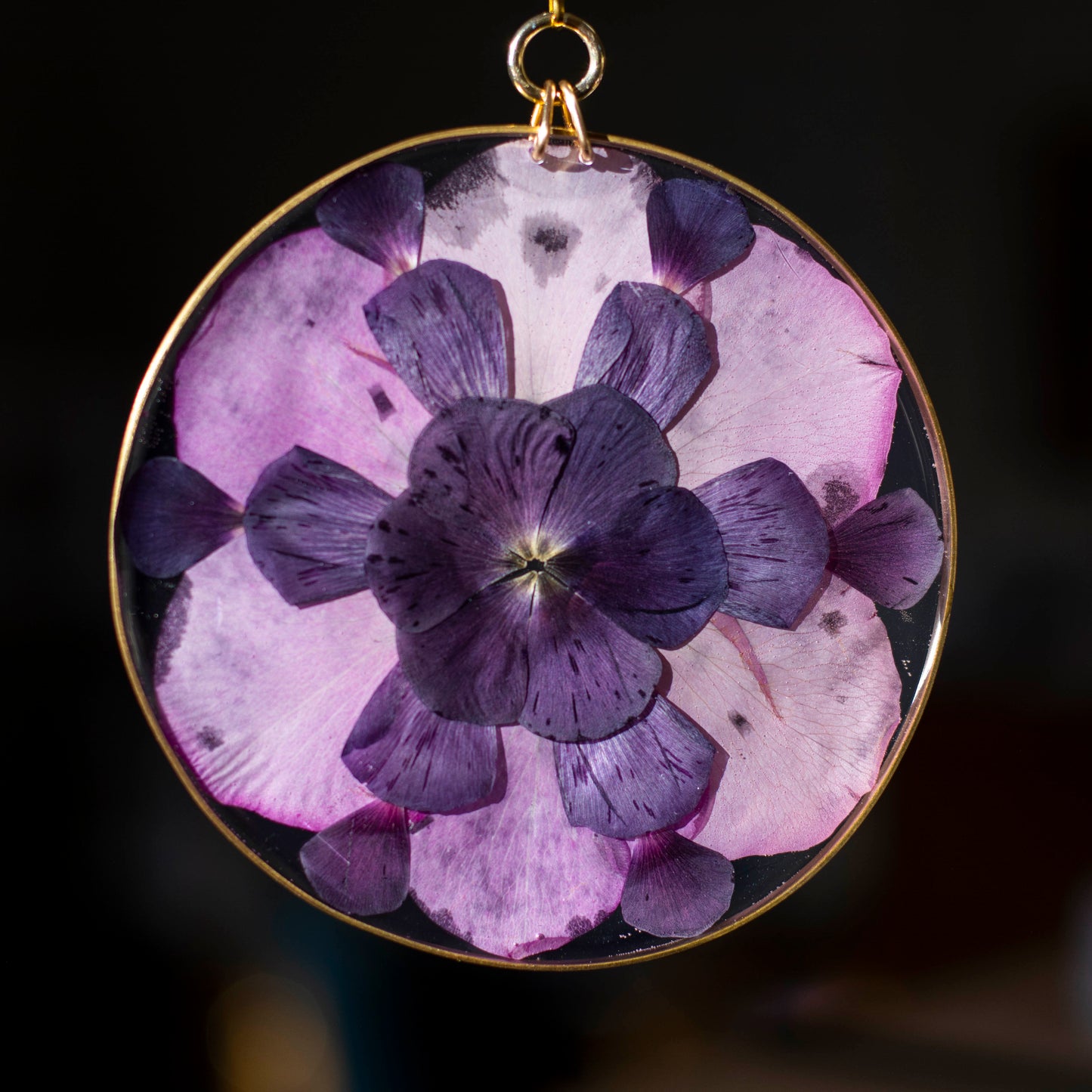 Sun Catcher - 4" Purple Rose & Ranunculus