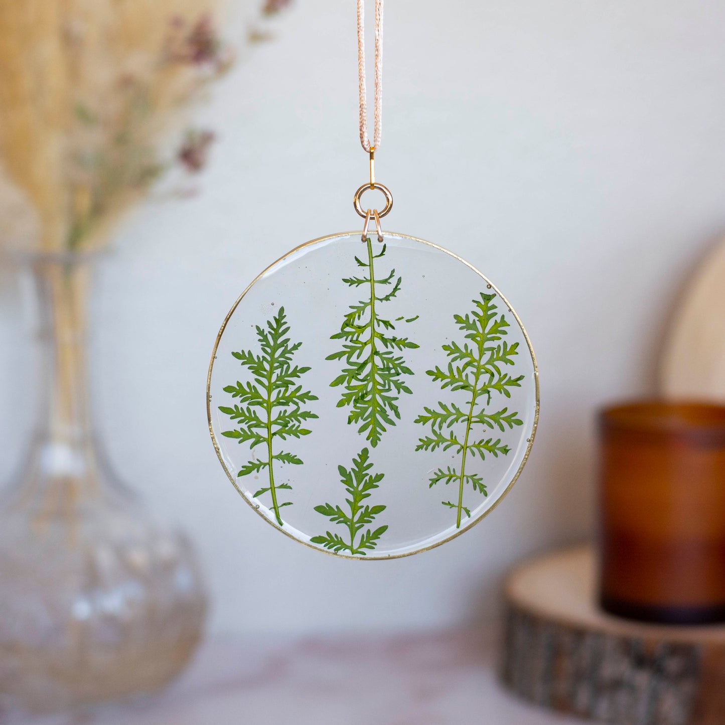 Sun Catcher - 4" Tansy Mustard Leaf - Clearance!