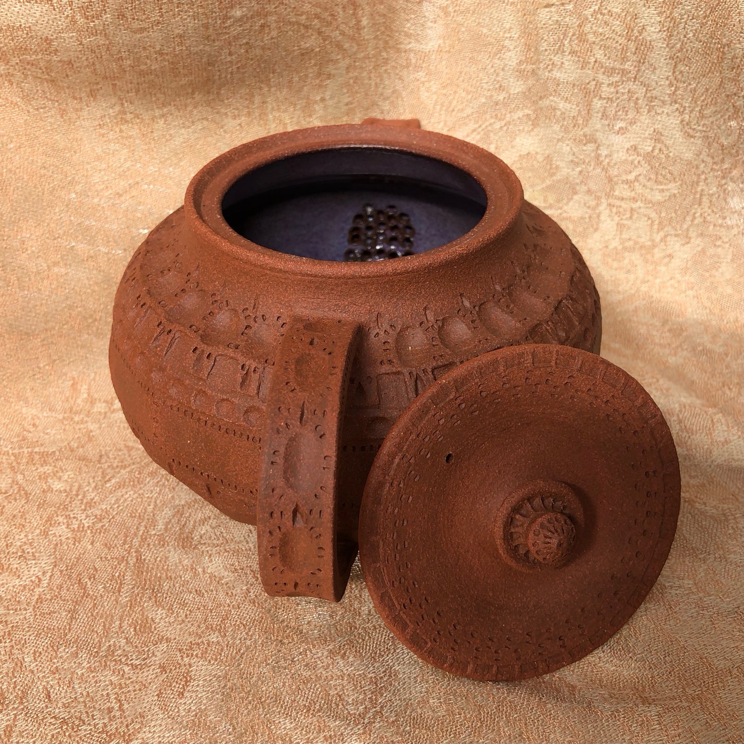 Carved Red Clay Tea Set