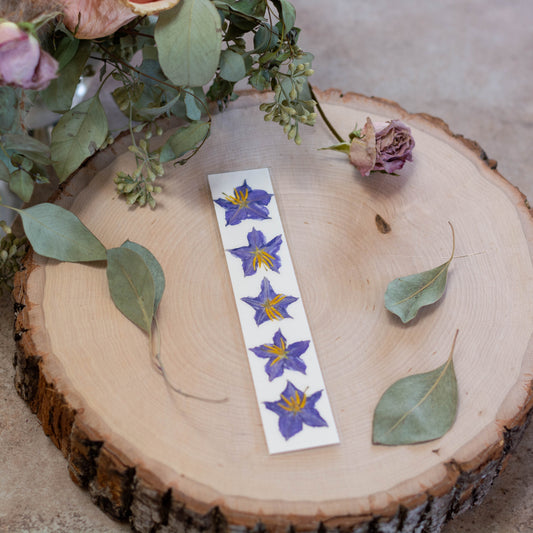 Silverleaf Nightshade Flower Bookmark - Small