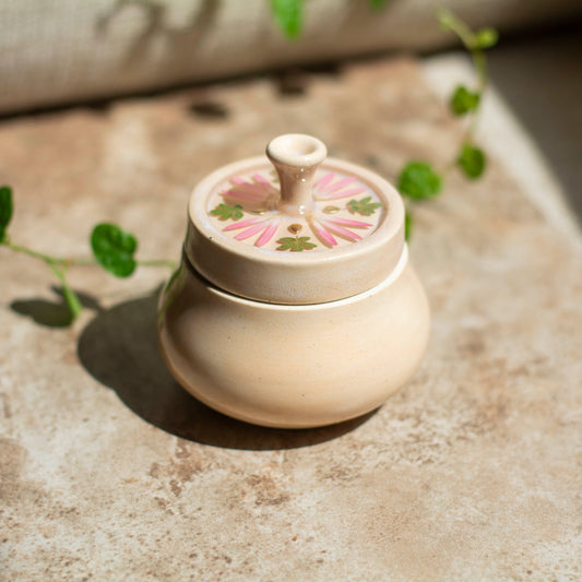 Botanical Jar - Clay Alchemy Studio Collab - Petite Peach w/ Handle