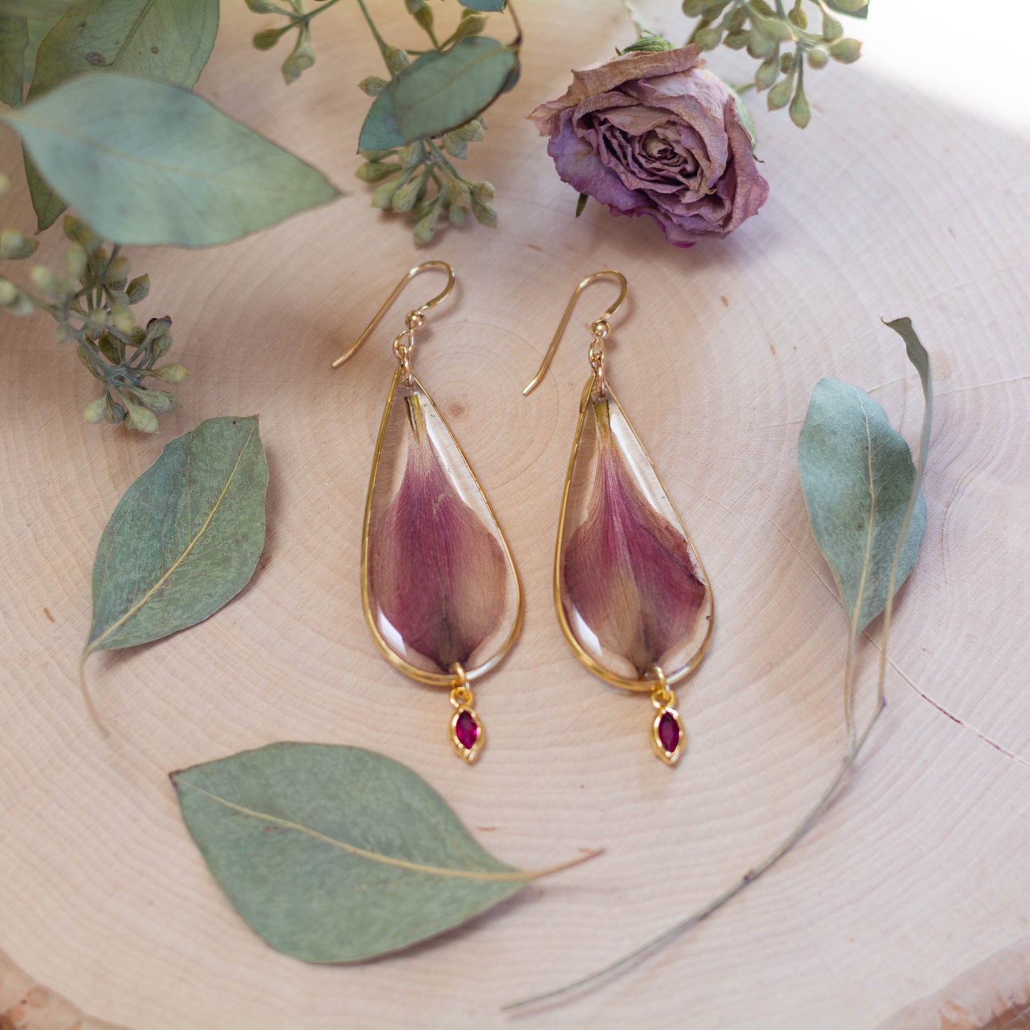 Alstroemeria Earrings with Beads