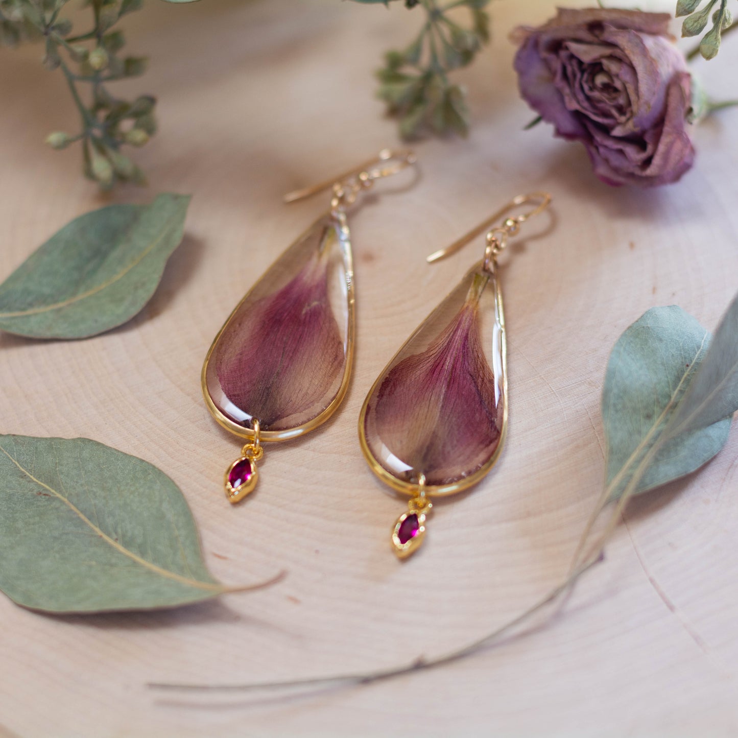 Alstroemeria Earrings with Beads