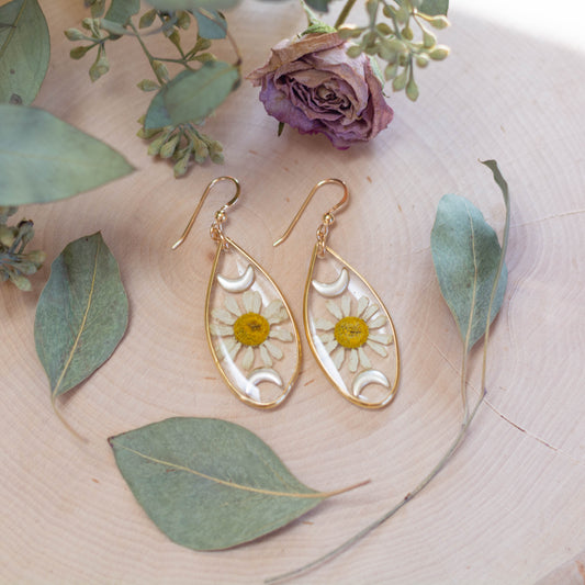 Chamomile & Moon Earrings