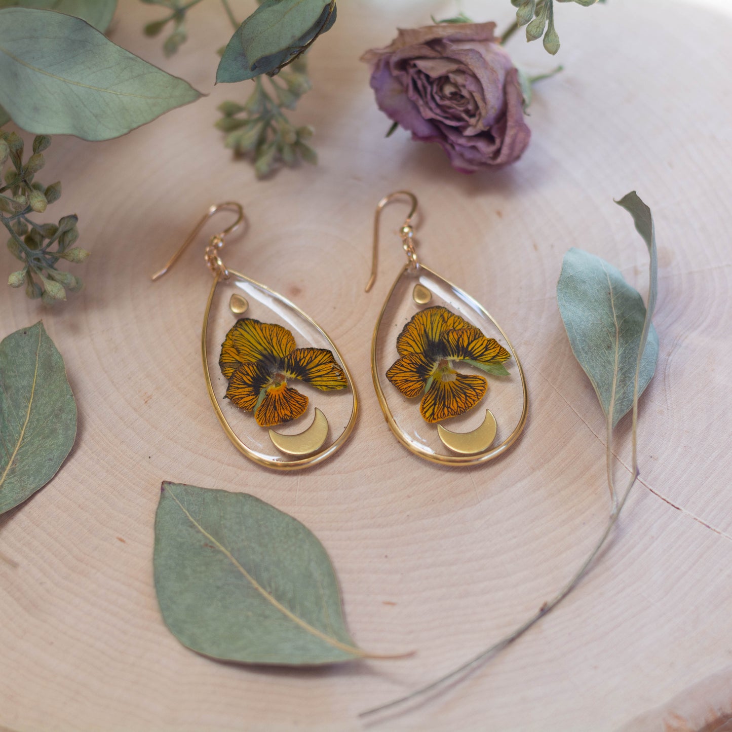 Viola & Moon Earrings