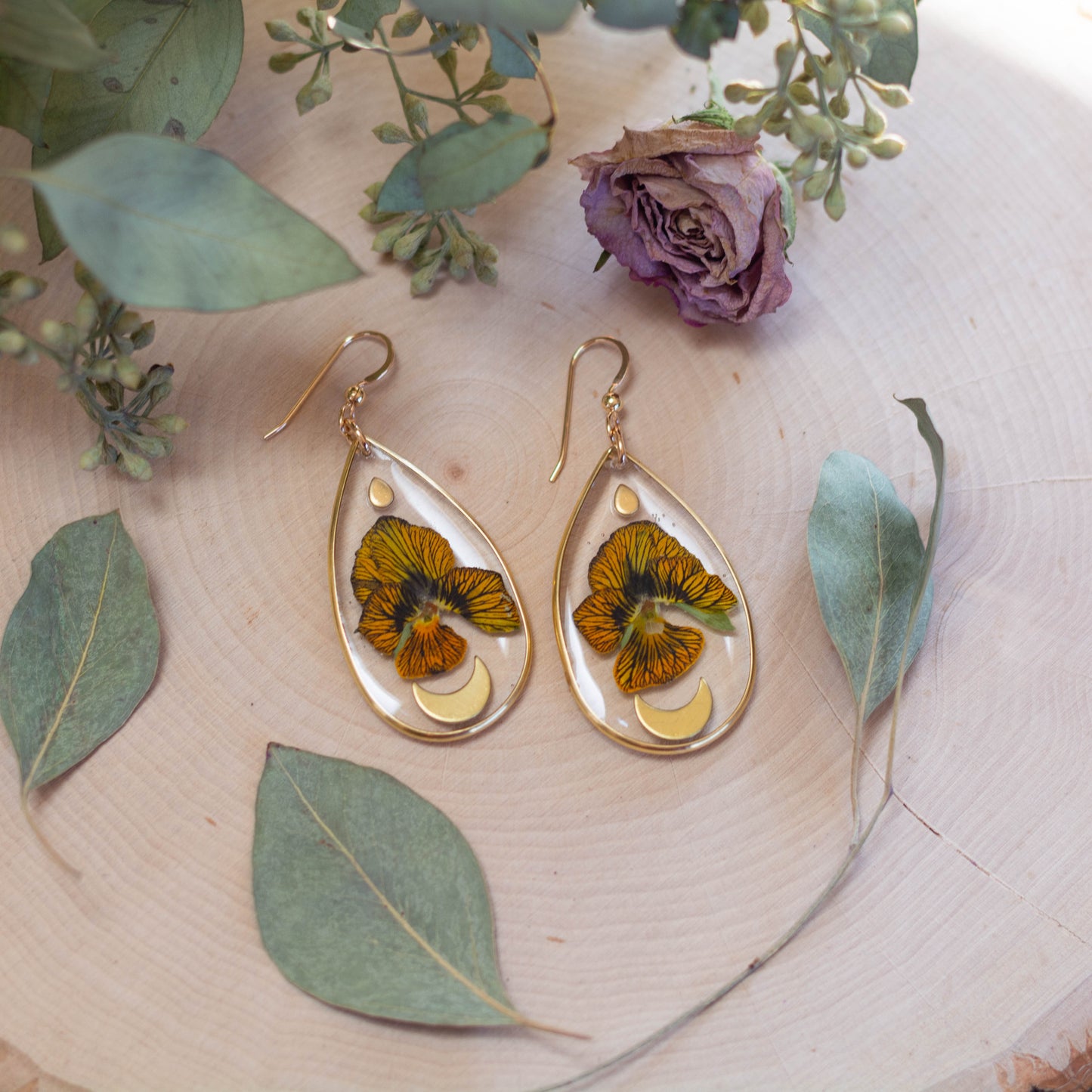 Viola & Moon Earrings