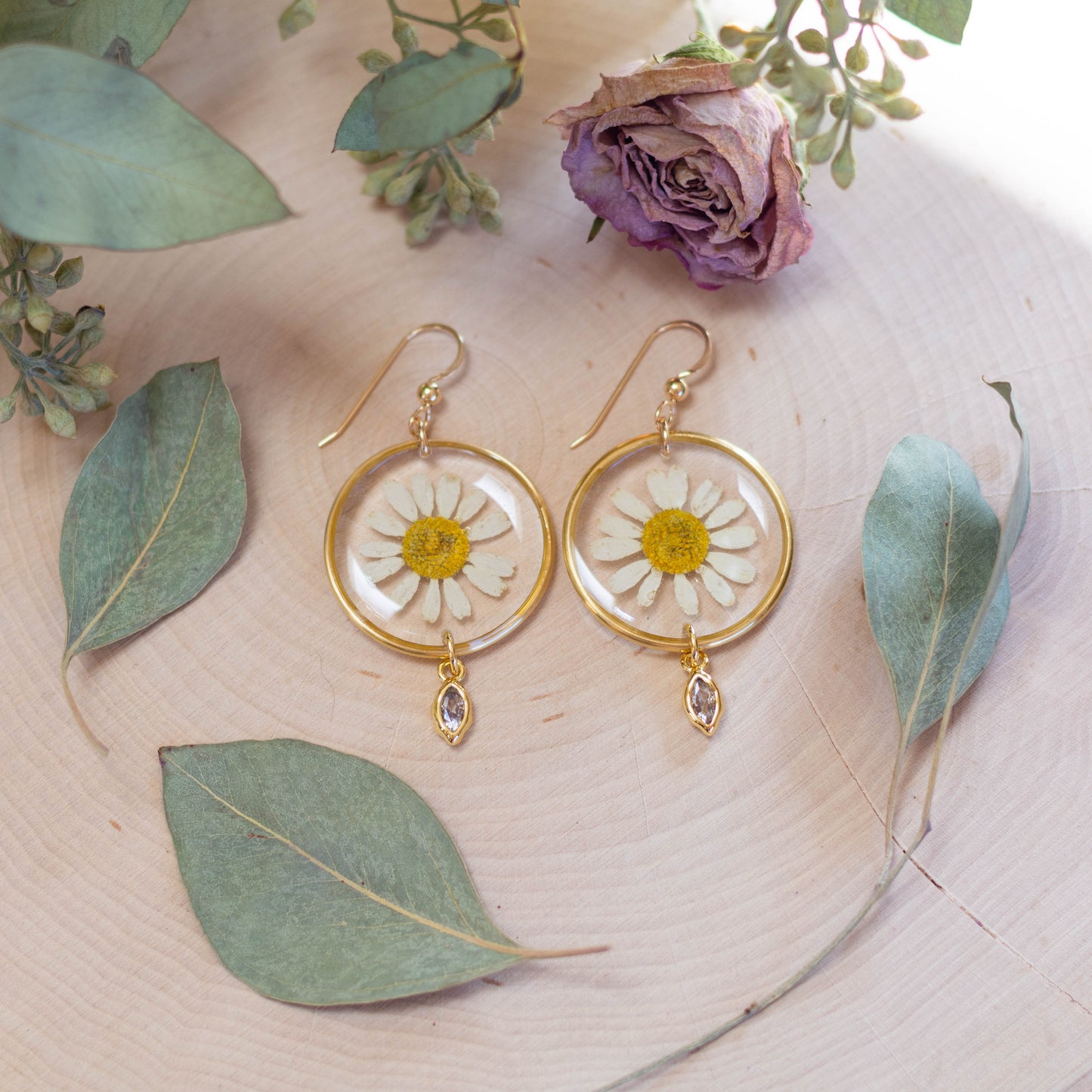 Chamomile Earrings - Round & Beaded