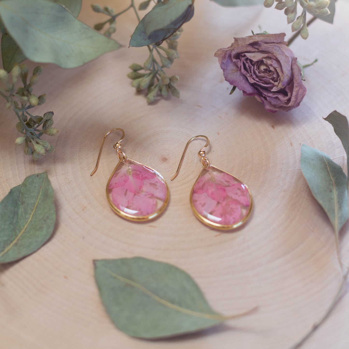 Pink Larkspur Earrings