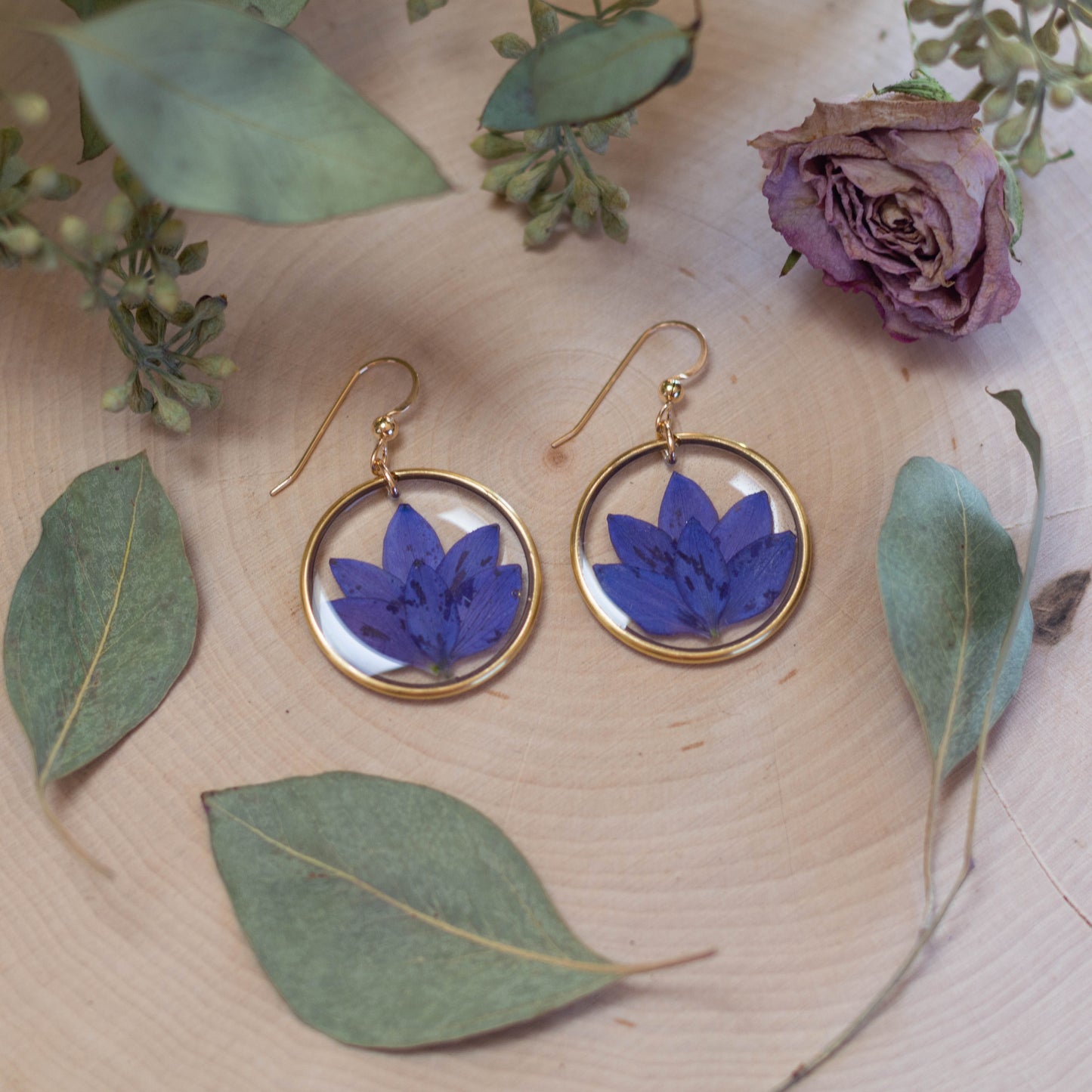 Purple Larkspur Earrings