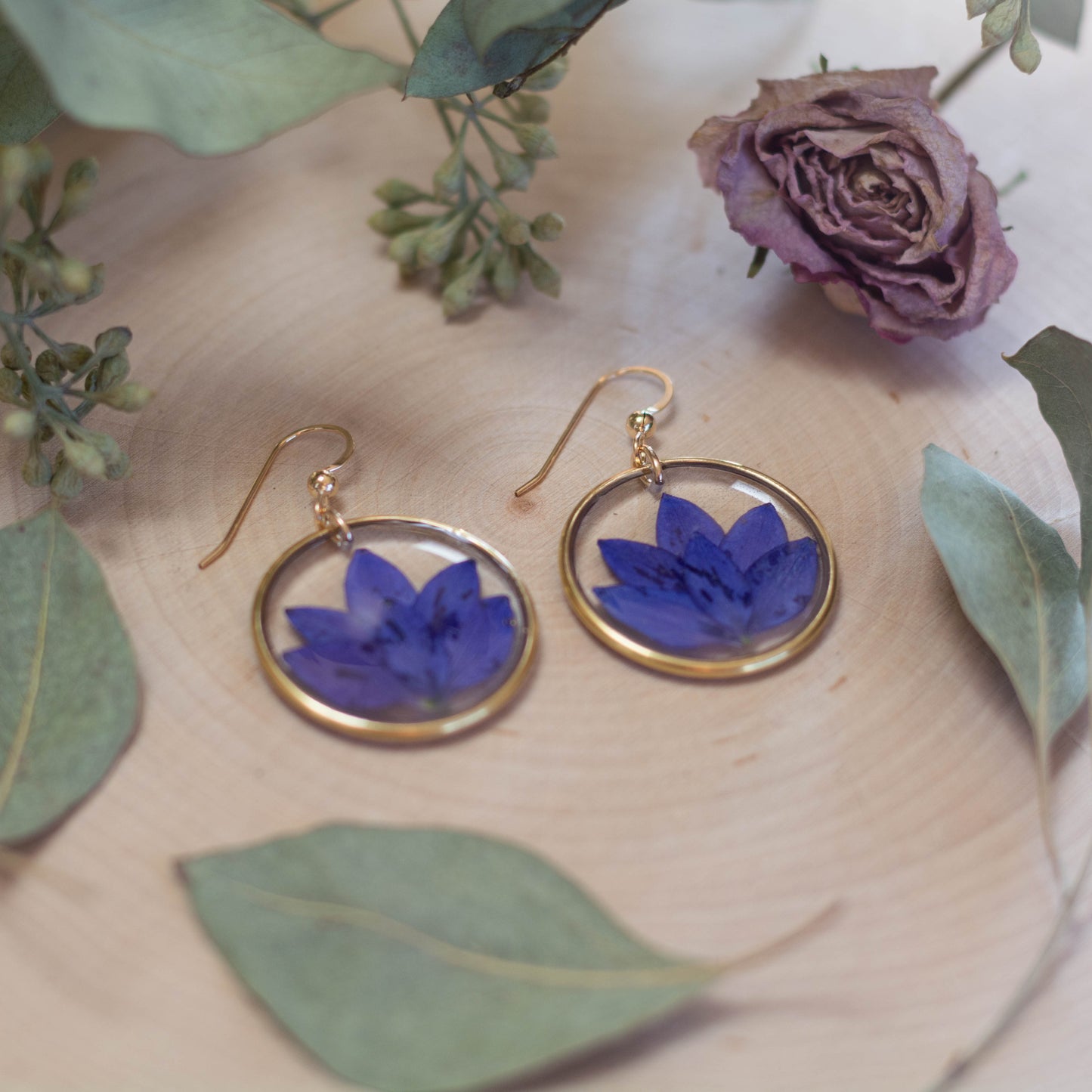 Purple Larkspur Earrings