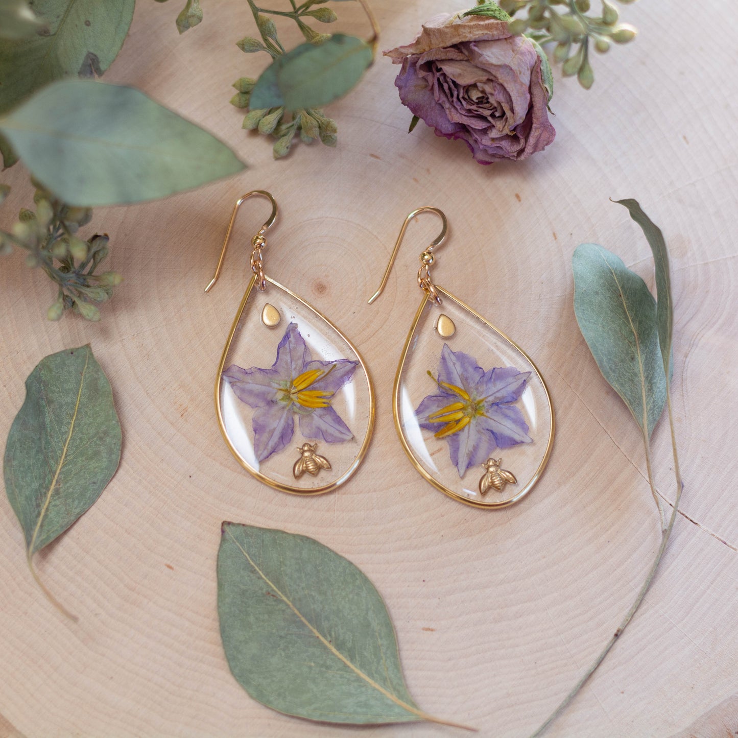 Silverleaf Nightshade Earrings