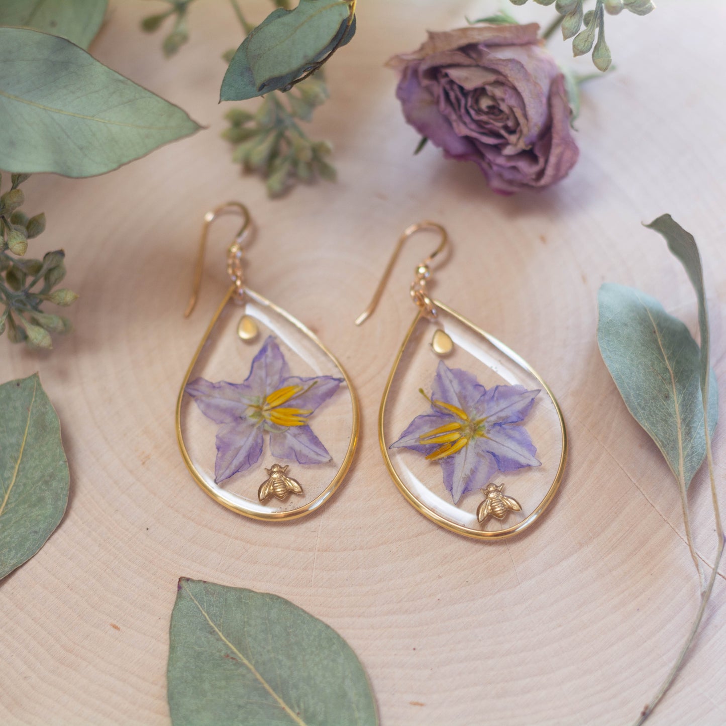 Silverleaf Nightshade Earrings