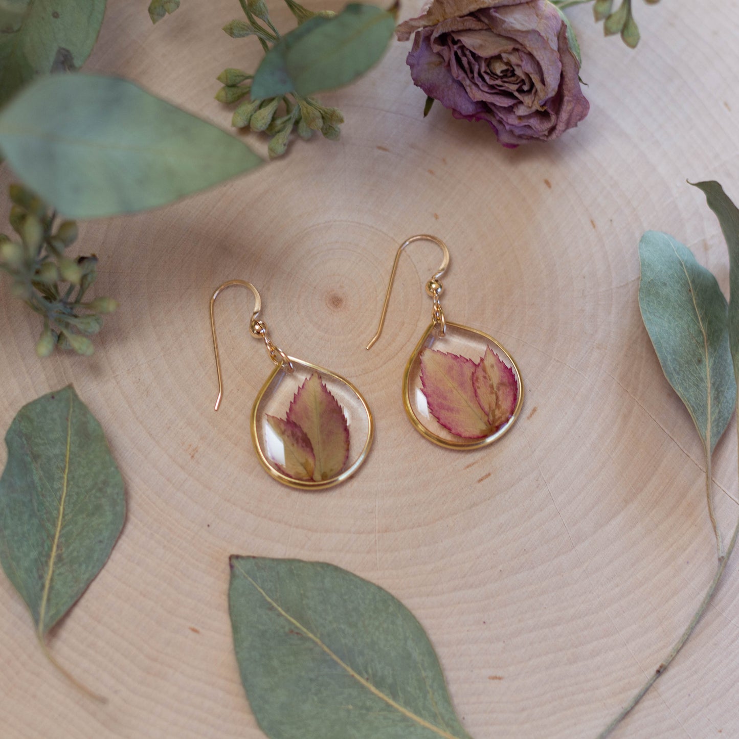 Rose Leaf Earrings