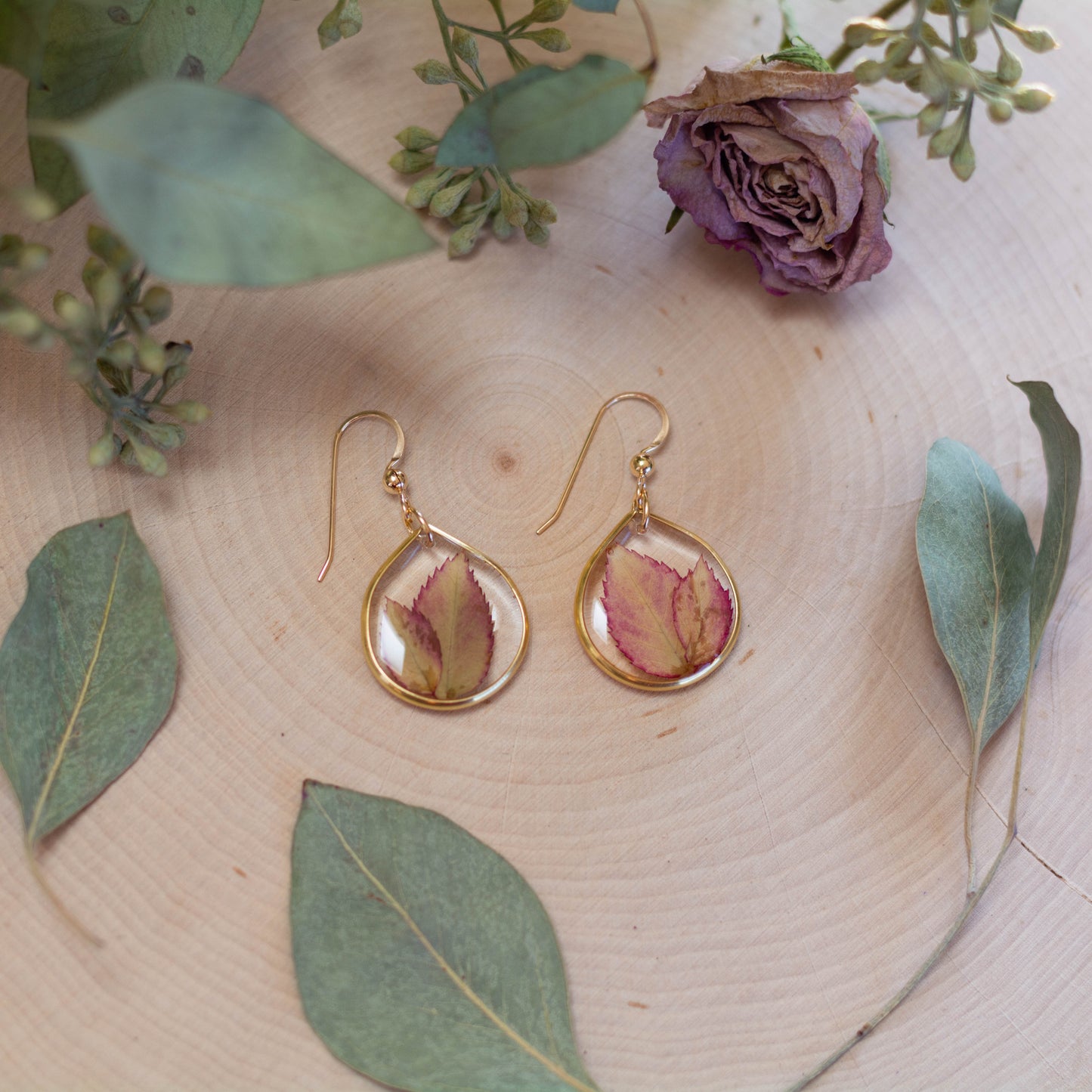 Rose Leaf Earrings