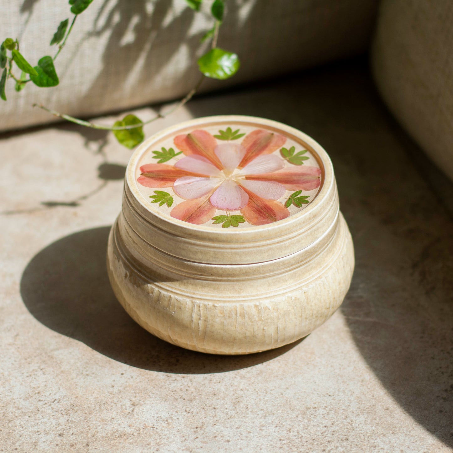 Botanical Jar - Clay Alchemy Studio Collab - Beige & Pink