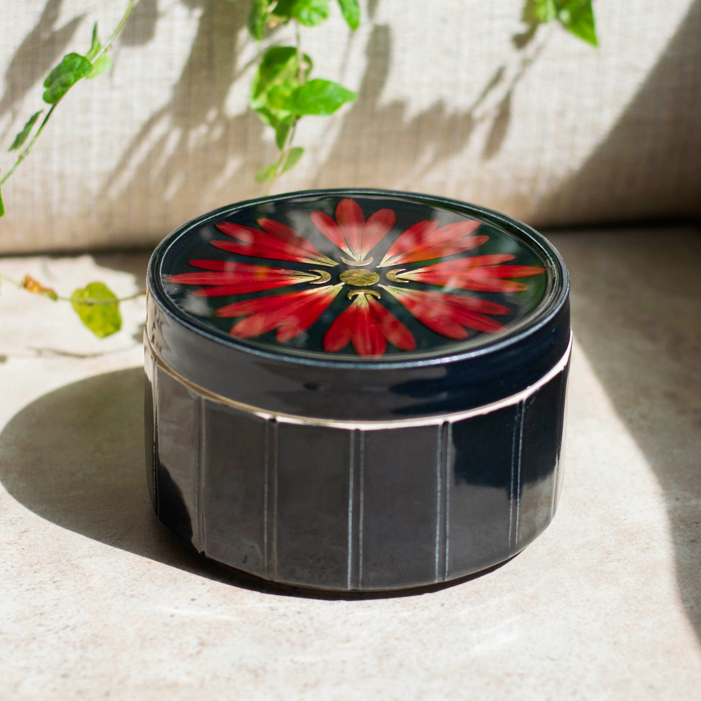 Botanical Jar - Clay Alchemy Studio Collab - Black & Red