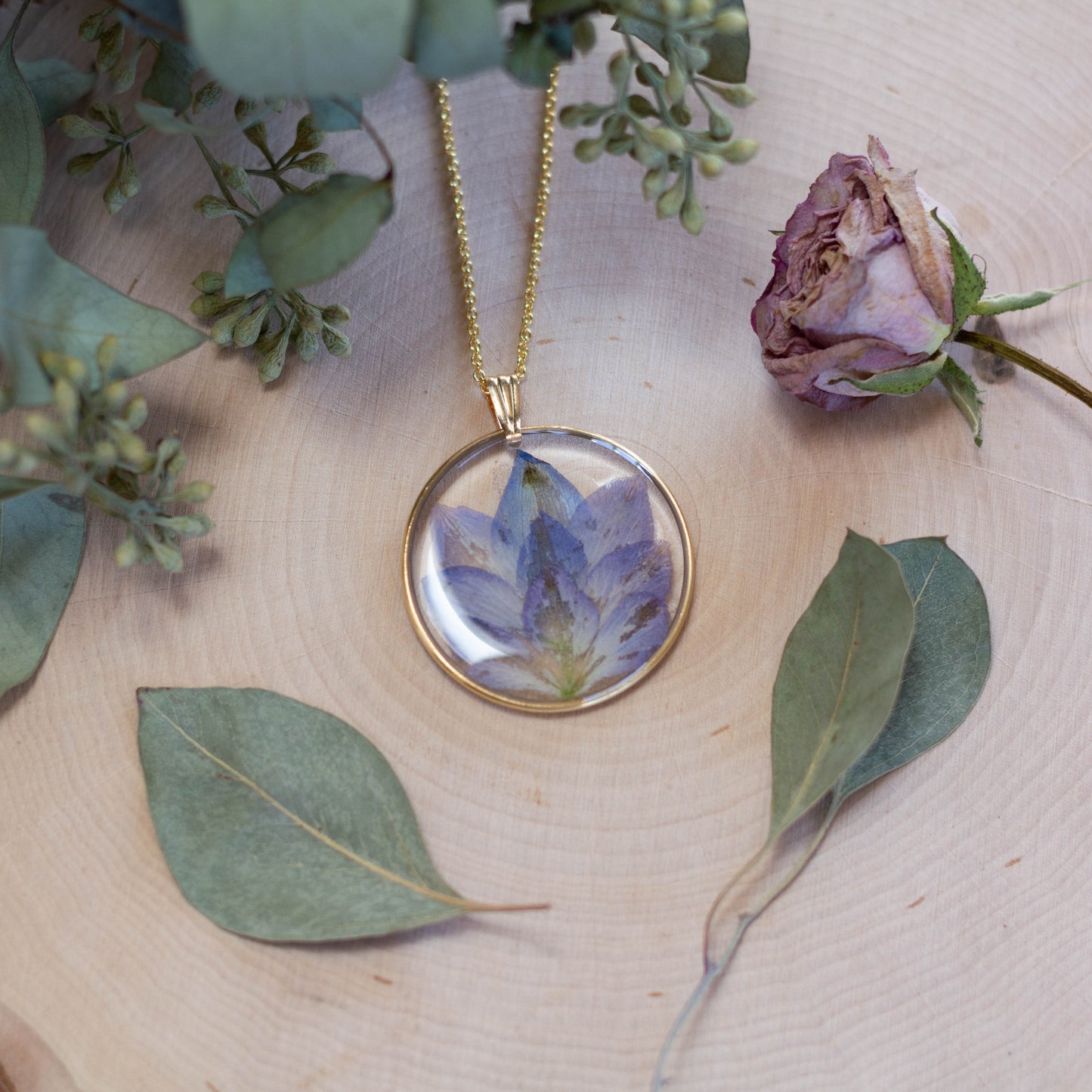 Delphinium Petal Necklace