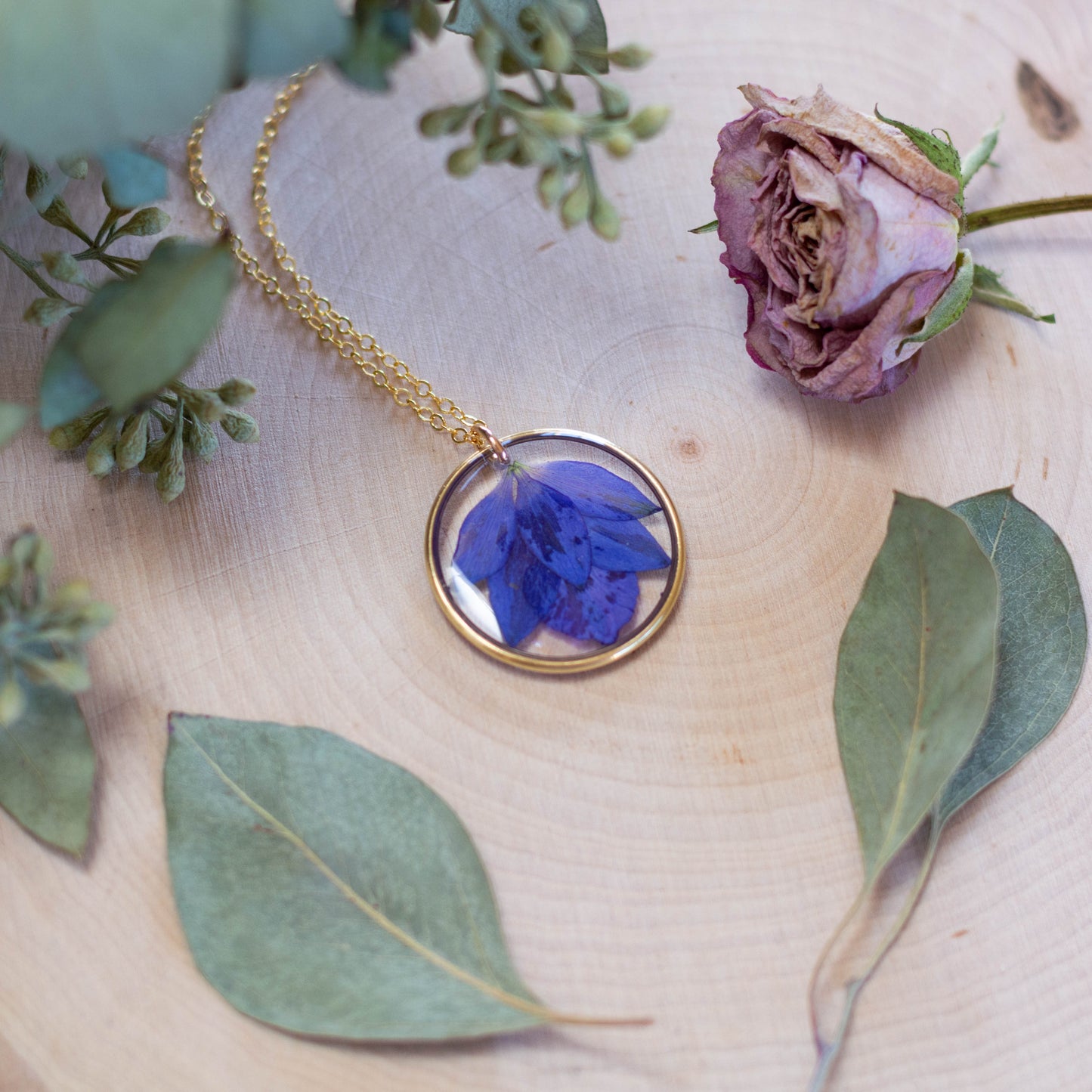 Purple Larkspur Necklace