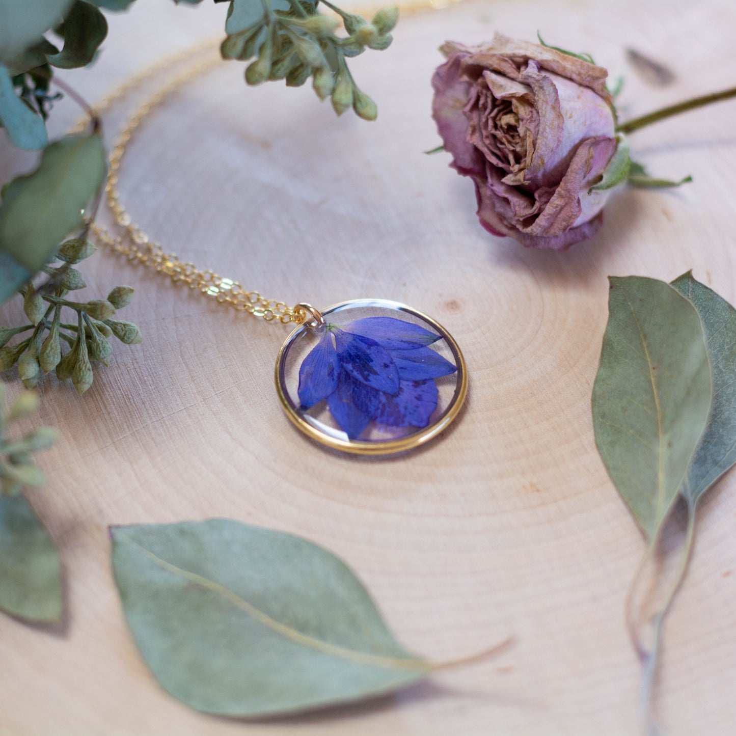 Purple Larkspur Necklace