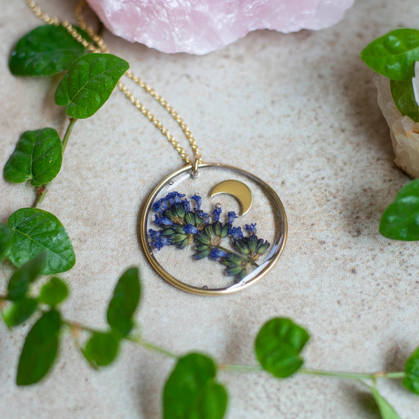 Lavender & Moon Necklace