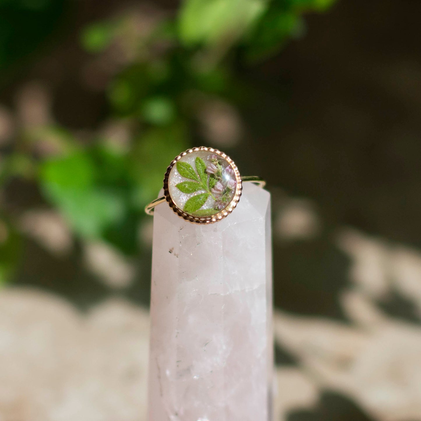 Dasiphora Leaf & Tamarisk Flower Ring - Size 7