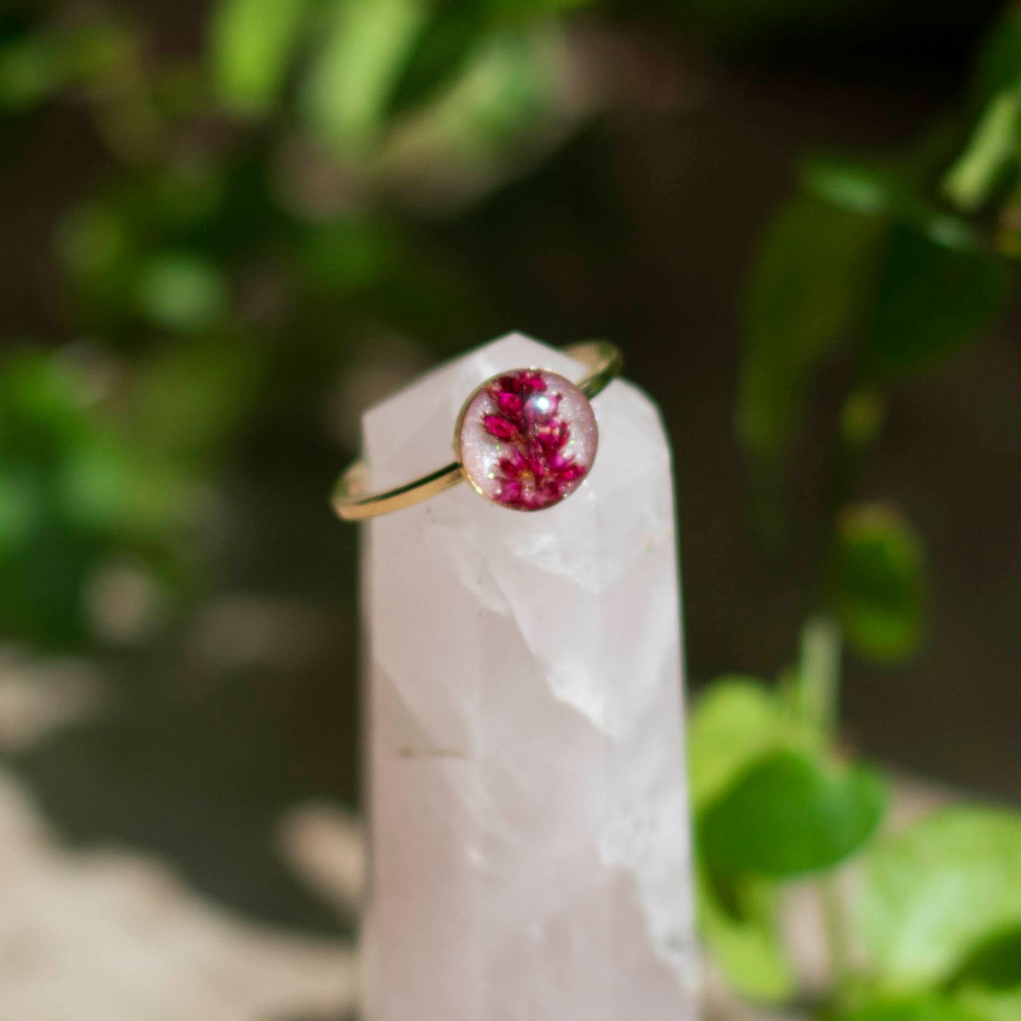 Amaranth Flower Ring - Size 7