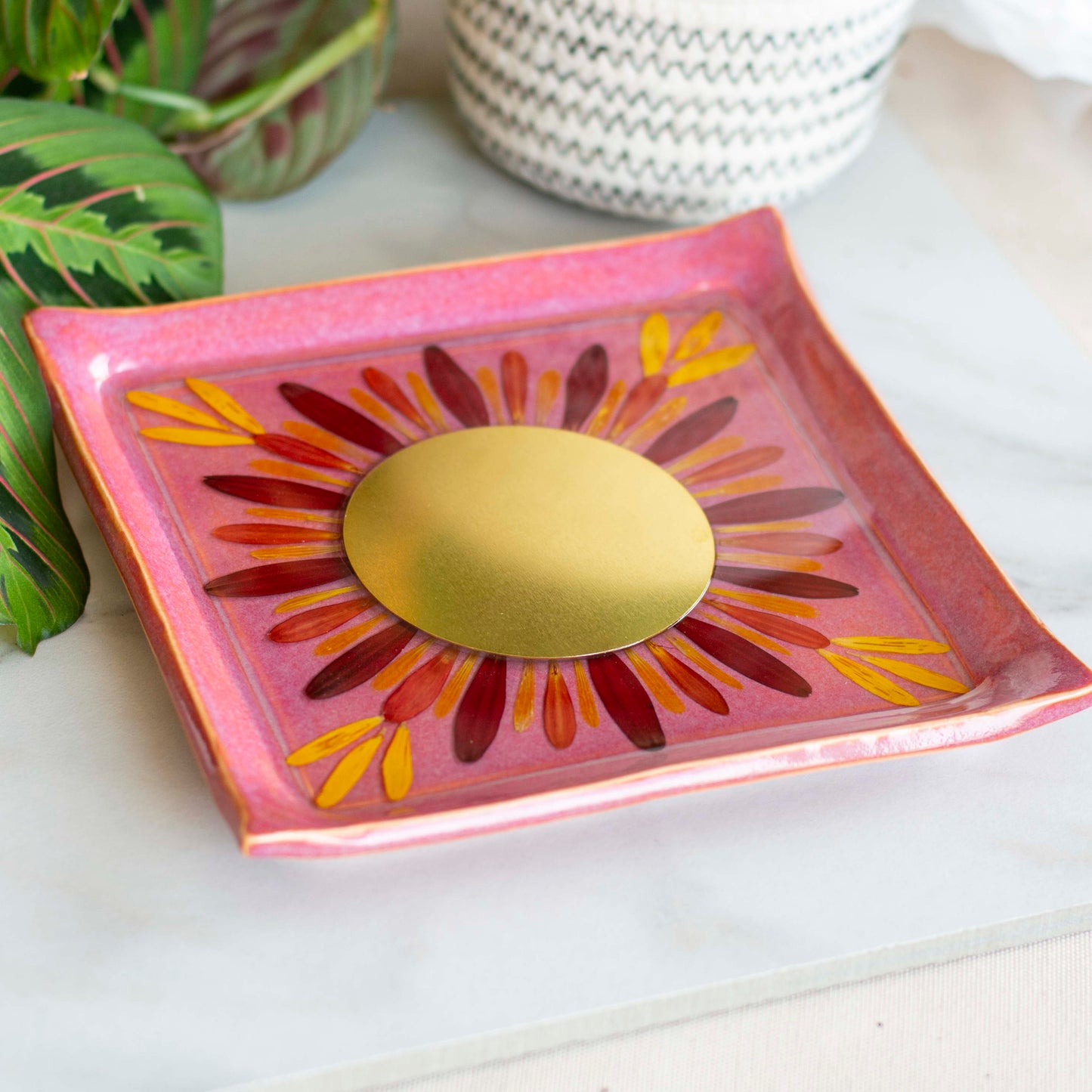 Botanical Candle Holder - Clay Alchemy Studio Collab, Pink